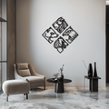 Oversized Four Animal Totem Metal Wall Art Modern Steel Design