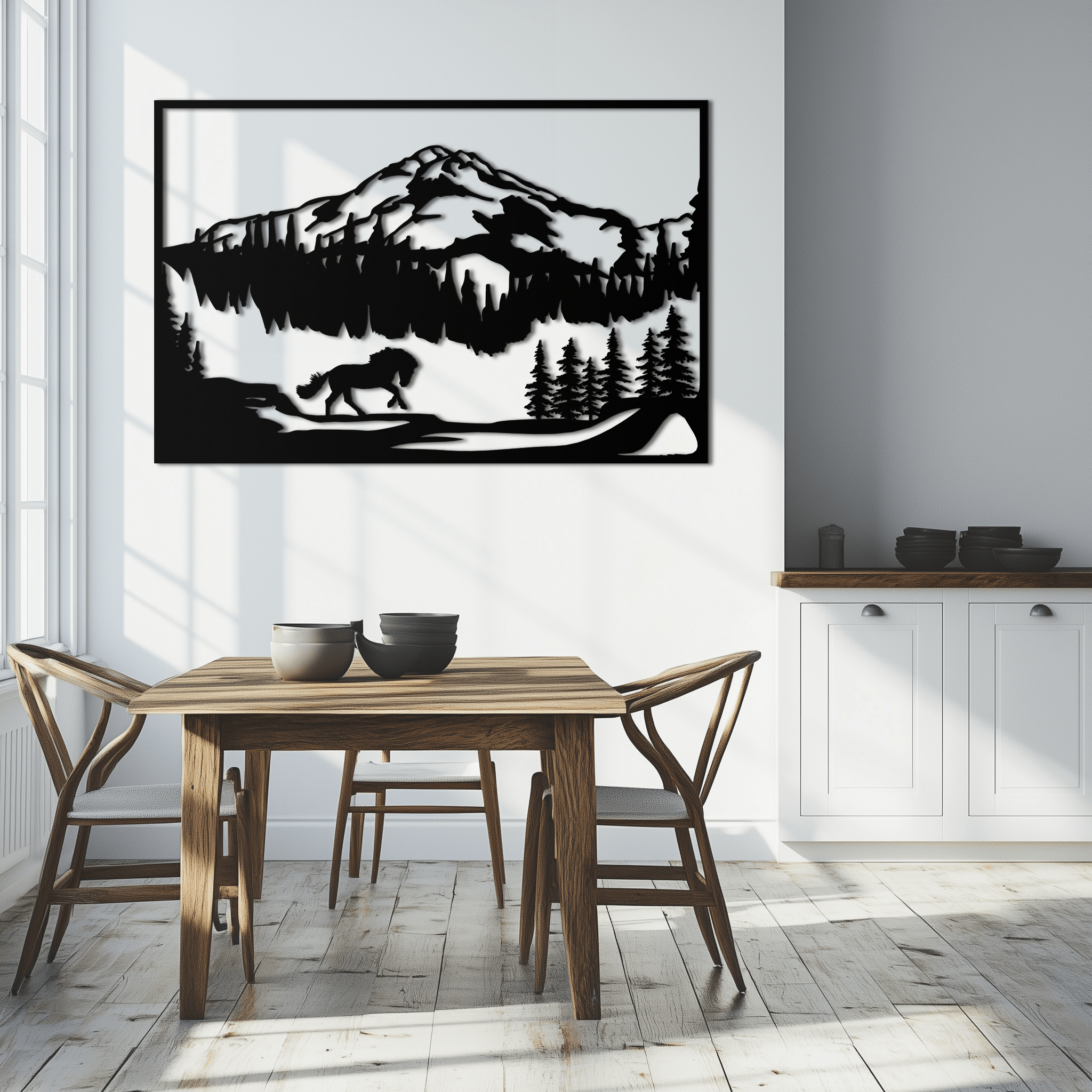 Steel Mountain Horse Wall Art - Western Rustic Cabin Home Decor