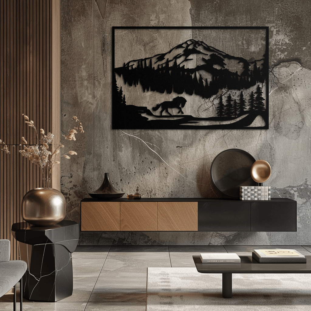 Steel Mountain Horse Wall Art - Western Rustic Cabin Home Decor