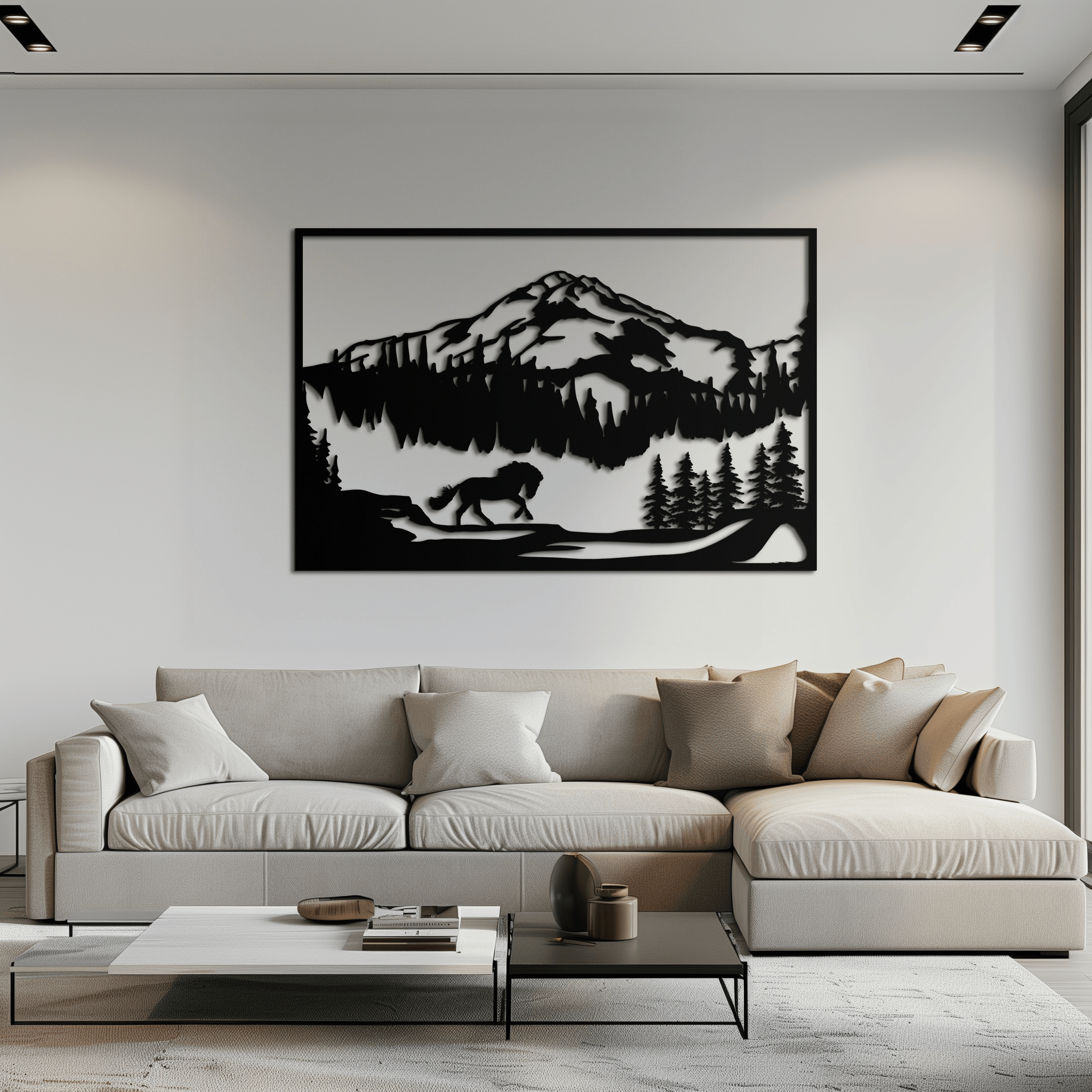 Steel Mountain Horse Wall Art - Western Rustic Cabin Home Decor
