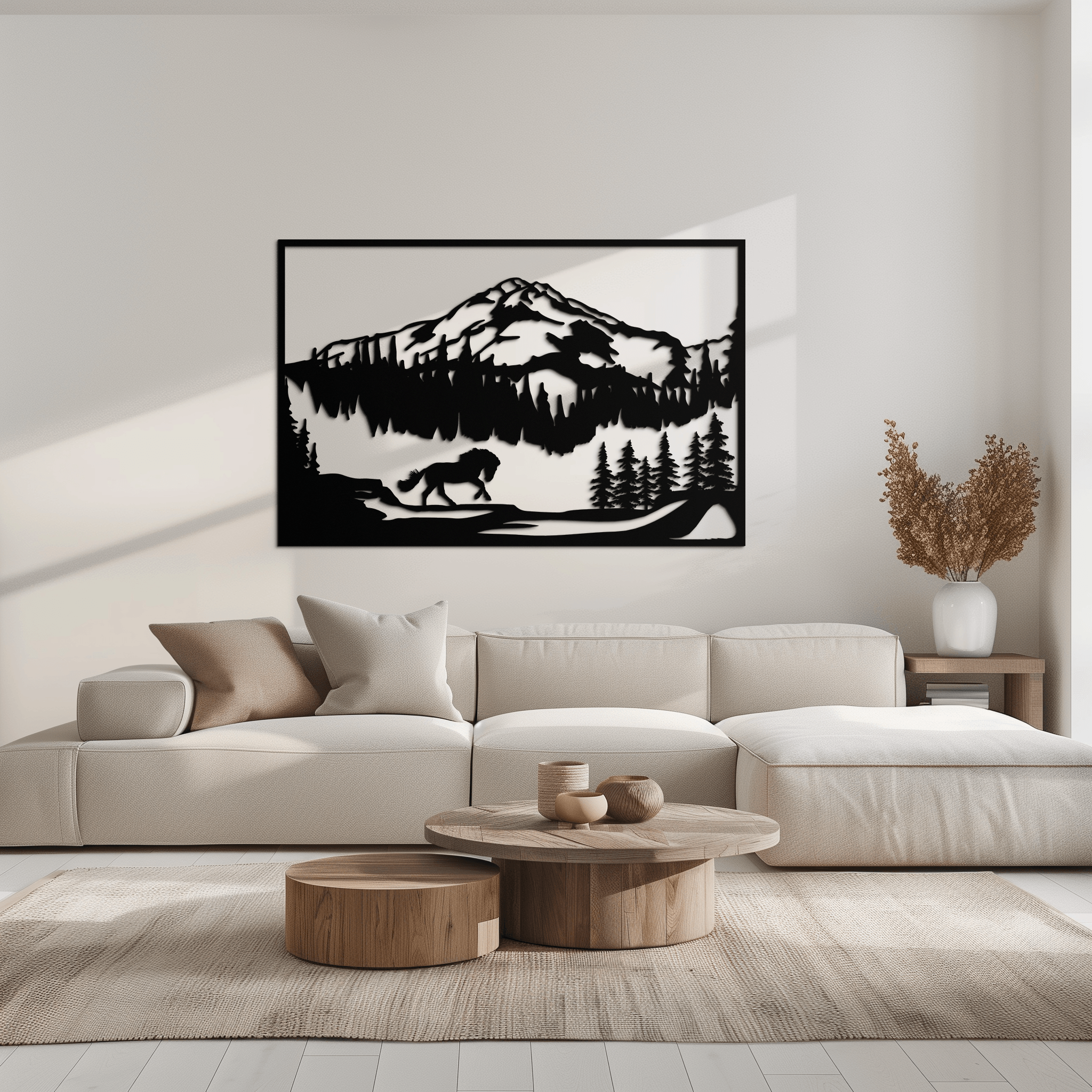 Steel Mountain Horse Wall Art - Western Rustic Cabin Home Decor