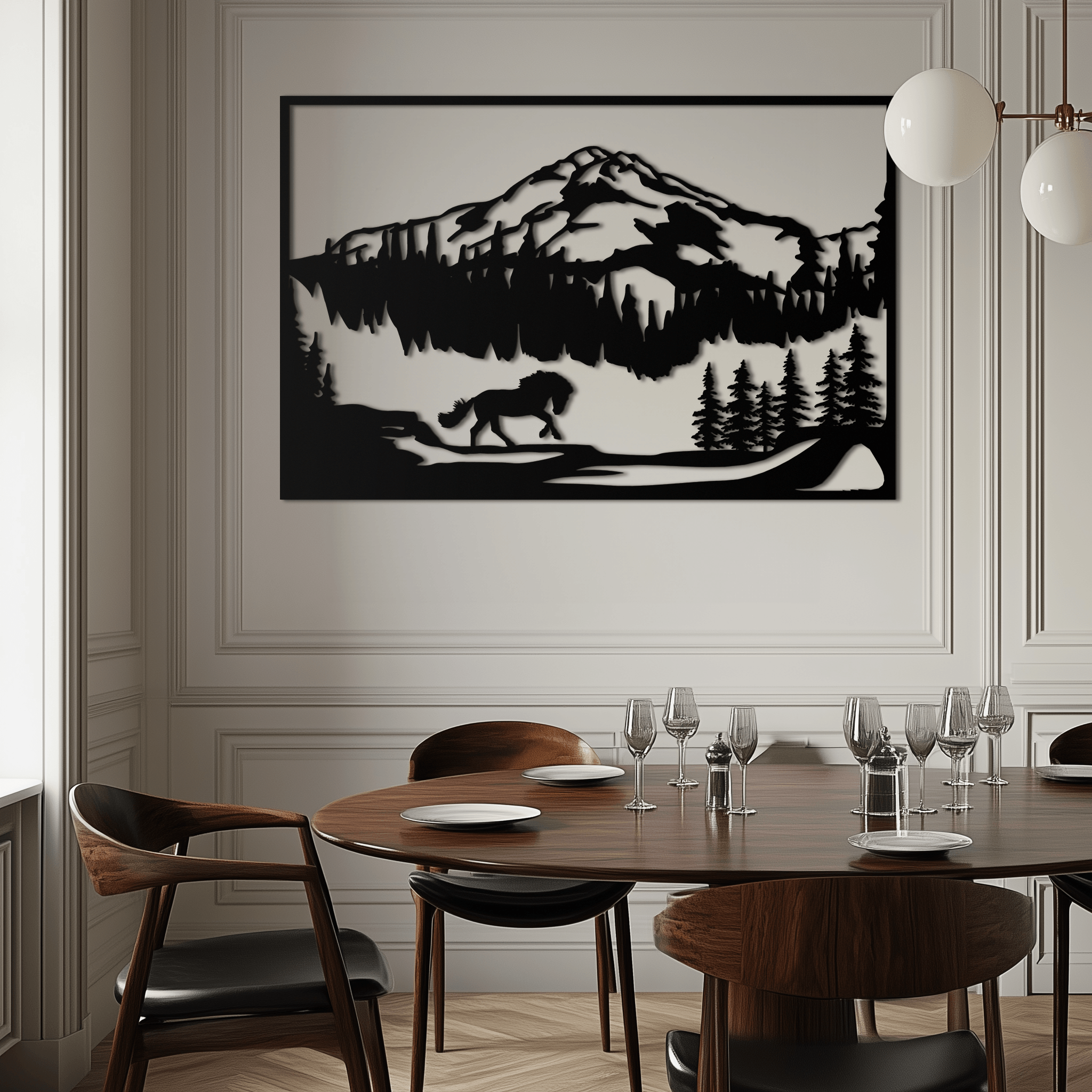 Steel Mountain Horse Wall Art - Western Rustic Cabin Home Decor
