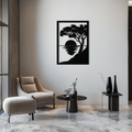 Metal Wall Art Sunset Tree Silhouette - Handcrafted Steel Decor