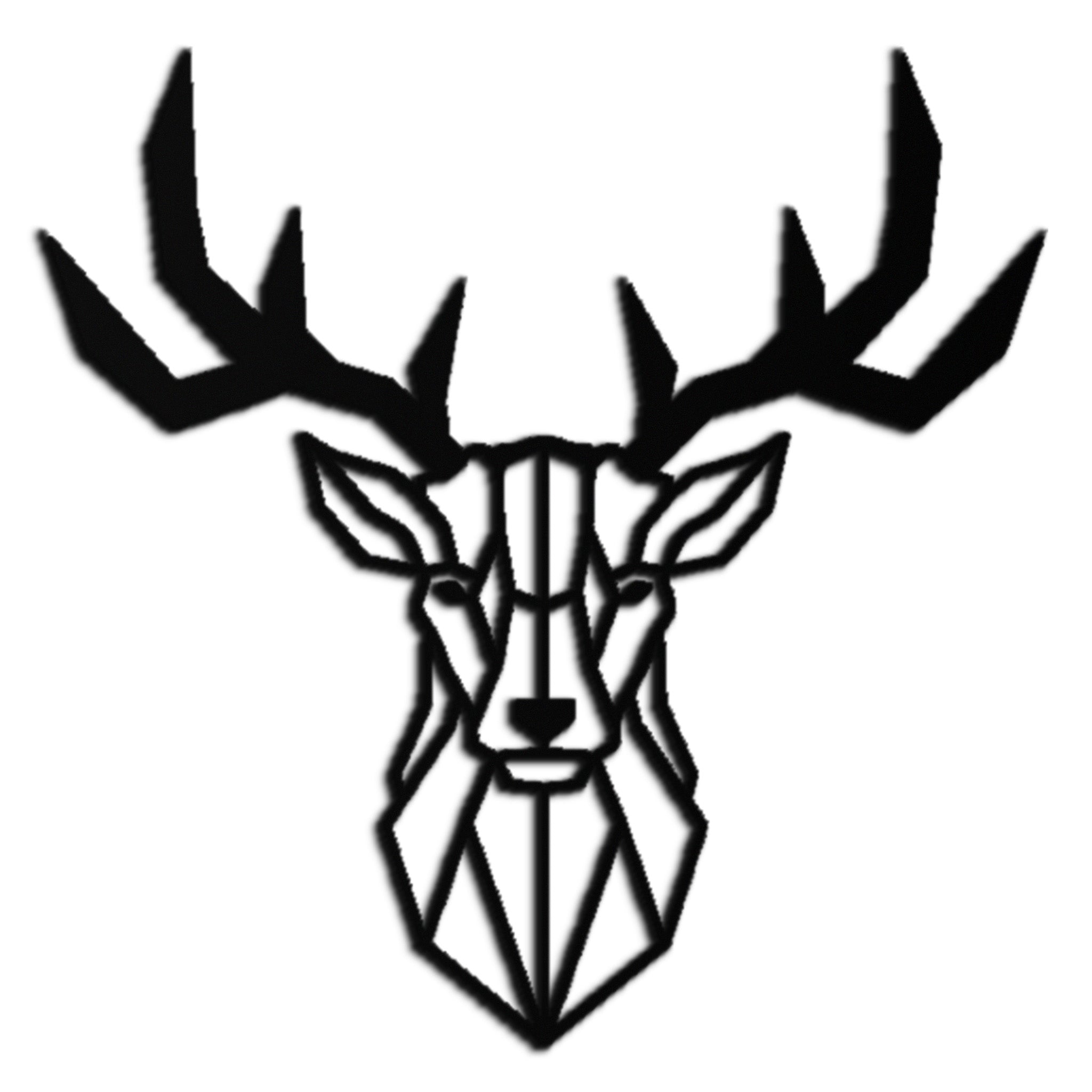 Steel Geometric Deer Head Metal Wall Art - Modern Minimalist Design