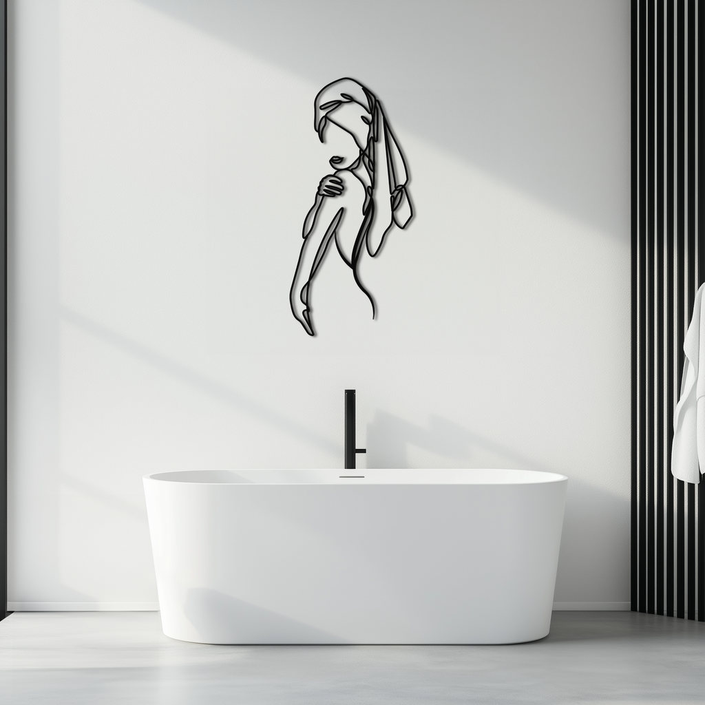 Elegant Bride Silhouette Metal Wall Art - Modern Minimalist Premium Steel Wall Decor