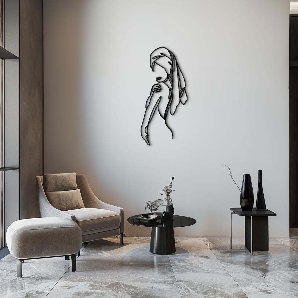 Elegant Bride Silhouette Metal Wall Art - Modern Minimalist Premium Steel Wall Decor