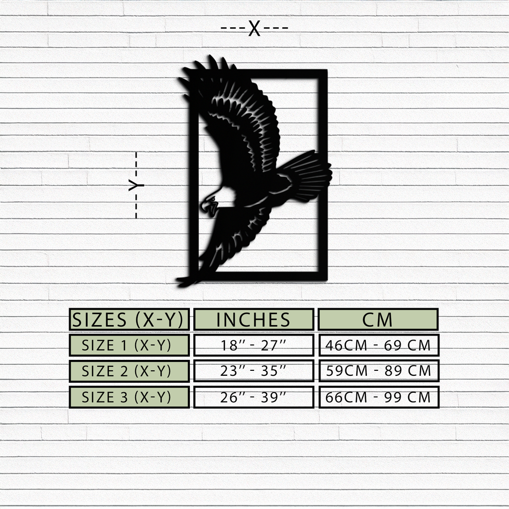 Steel Majestic Eagle Wall Art Geometric Contemporary Minimalist Home Office Decor