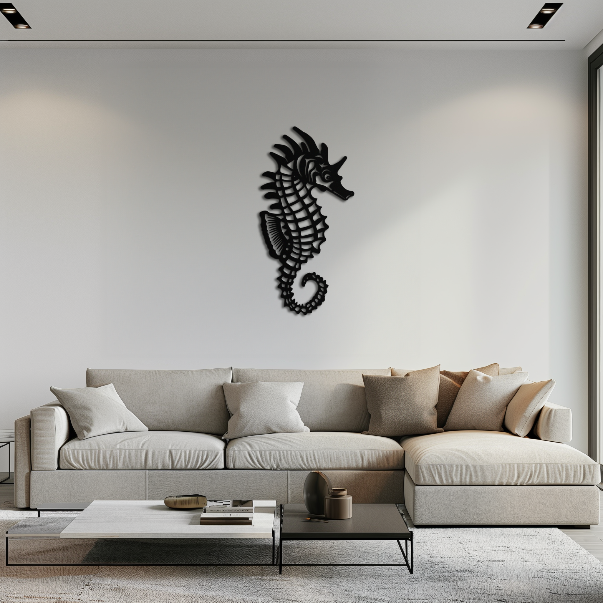 Metal Seahorse Wall Art - Minimalist Modern Ocean Inspired Design