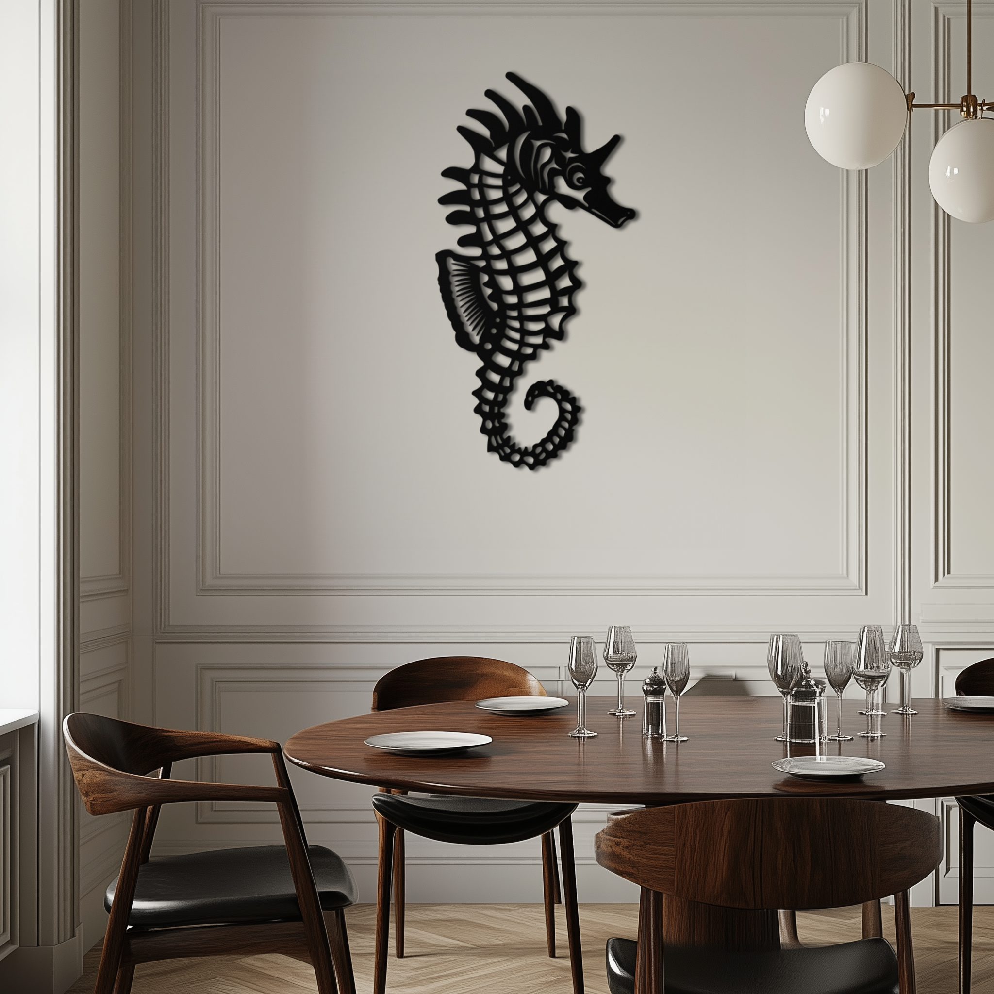 Metal Seahorse Wall Art - Minimalist Modern Ocean Inspired Design