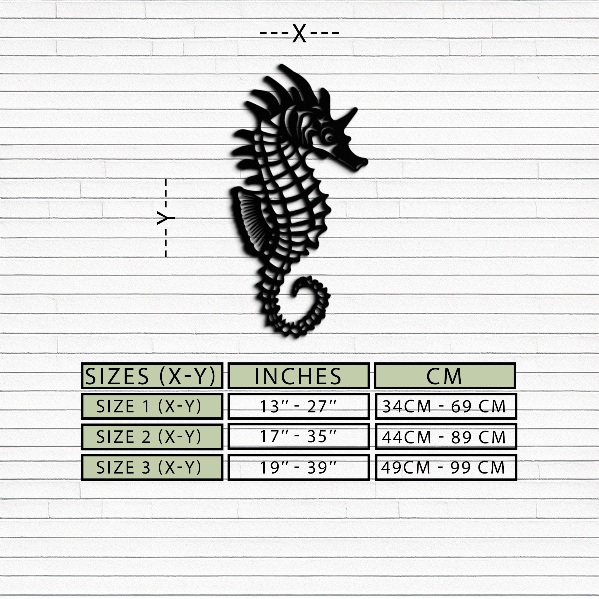 Metal Seahorse Wall Art - Minimalist Modern Ocean Inspired Design