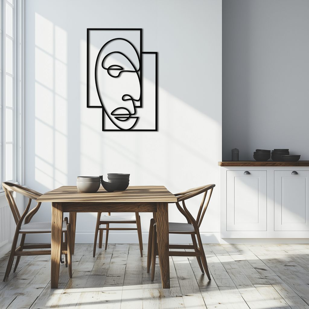 Modern Geometric Line Metal Wall Art - Abstract Minimalist Style