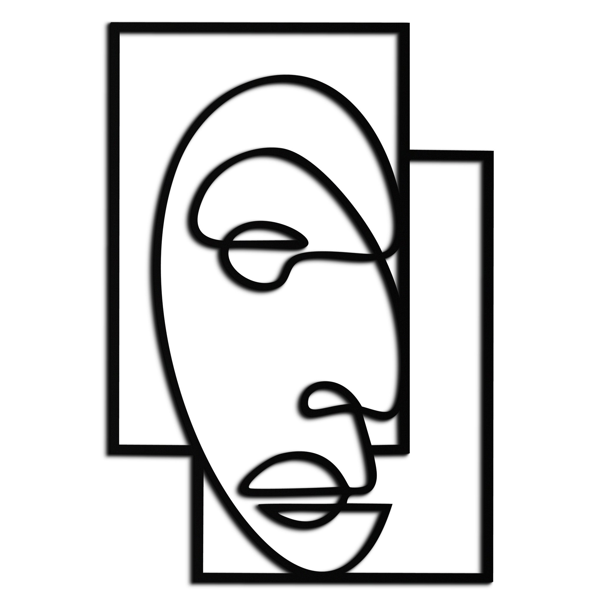 Modern Geometric Line Metal Wall Art - Abstract Minimalist Style