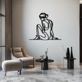 Metal Wall Art Sitting Woman - Minimalist Modern Line Silhouette