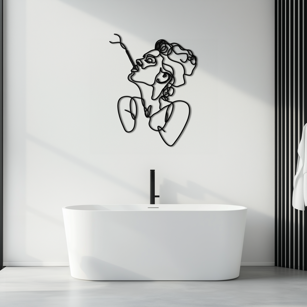 Metal Abstract Feminine Line Art Wall Decor - Minimalist Modern