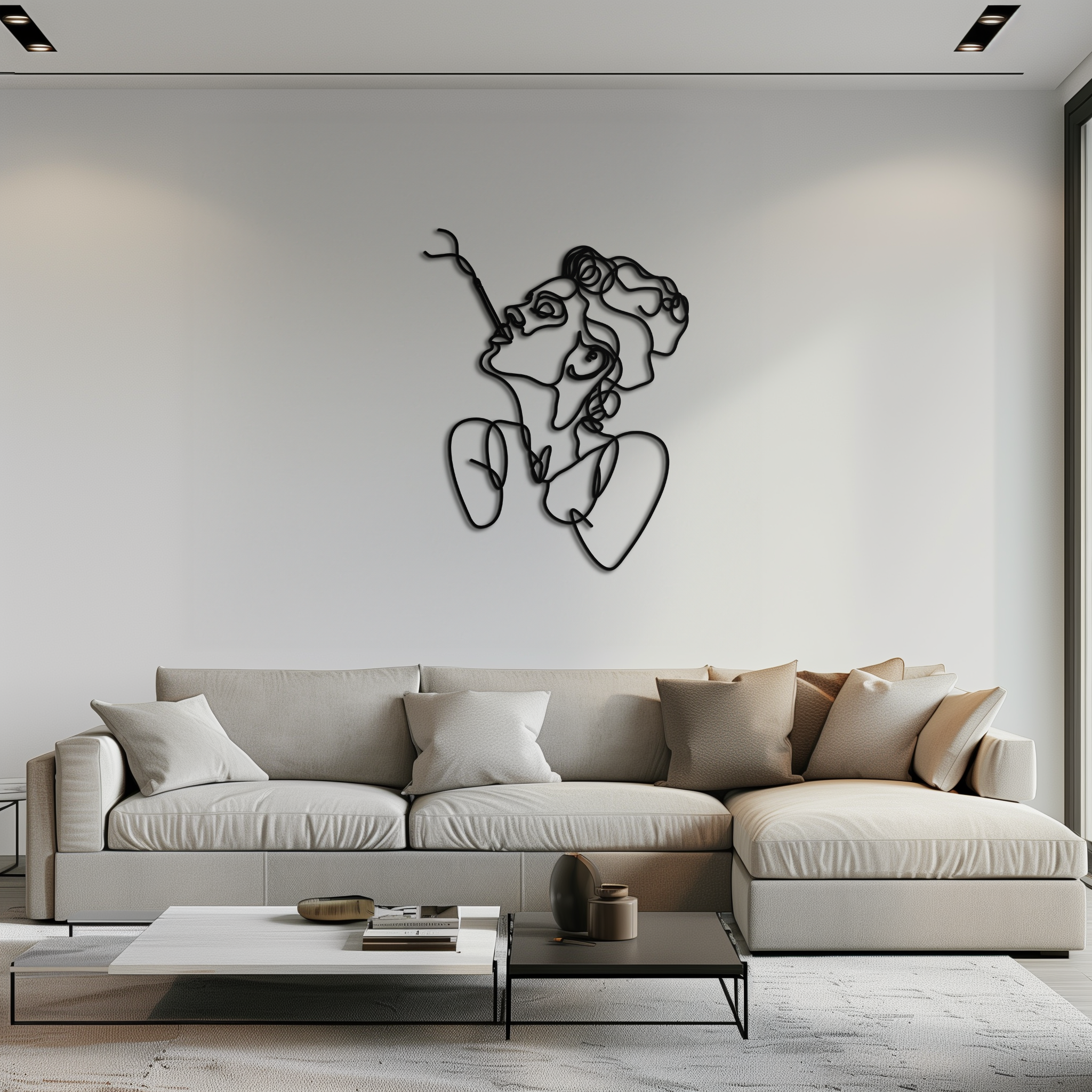 Metal Abstract Feminine Line Art Wall Decor - Minimalist Modern