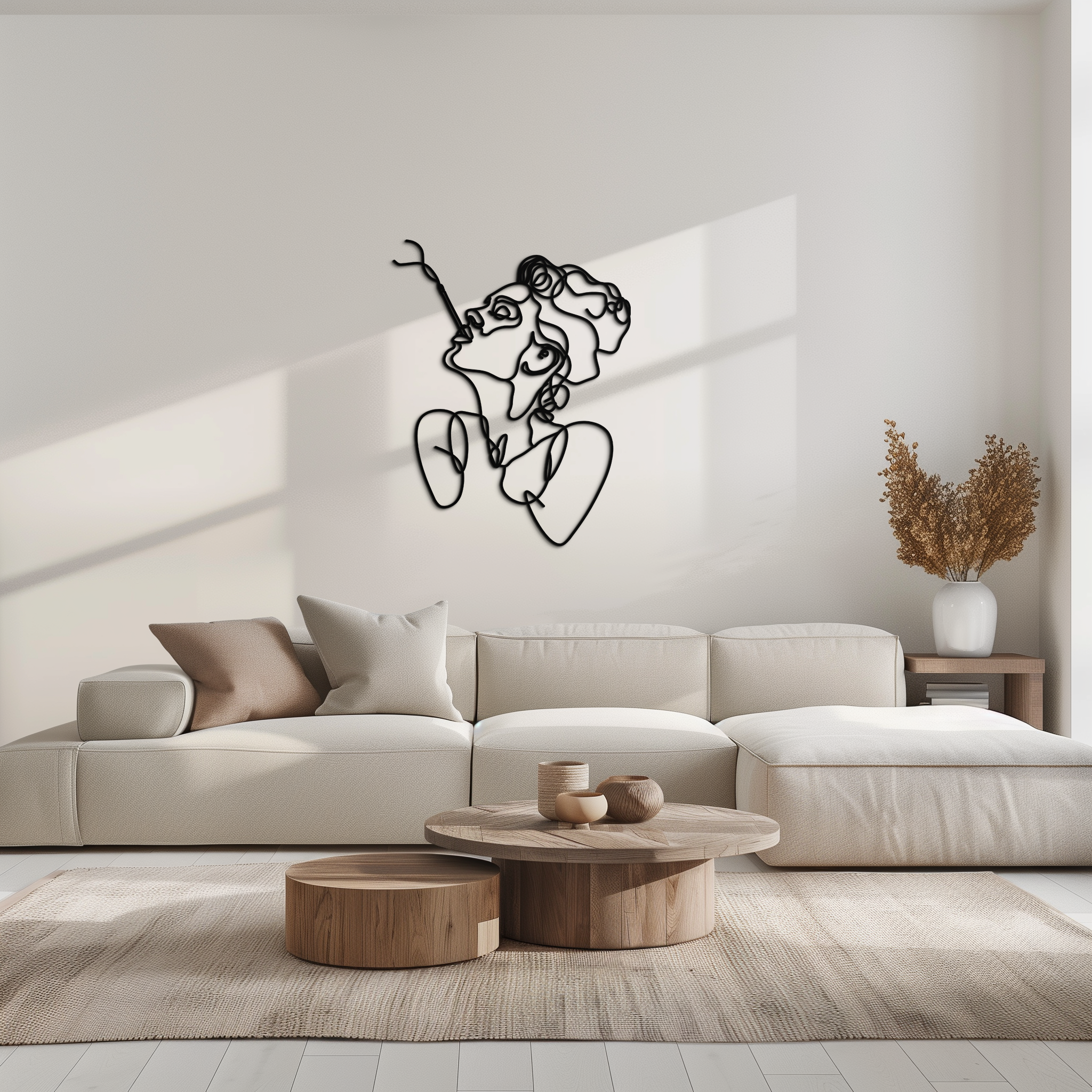 Metal Abstract Feminine Line Art Wall Decor - Minimalist Modern