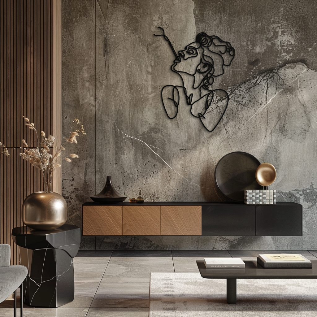 Metal Abstract Feminine Line Art Wall Decor - Minimalist Modern