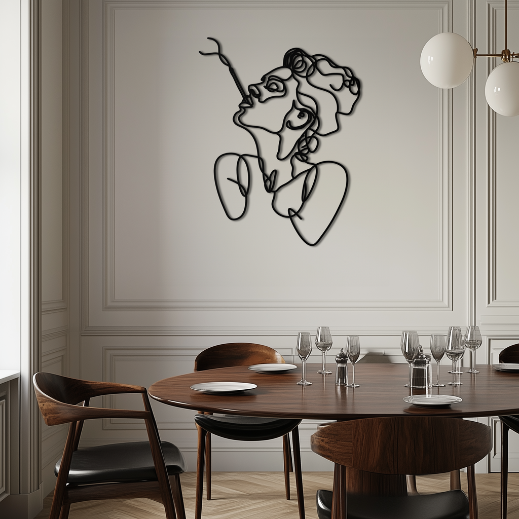 Metal Abstract Feminine Line Art Wall Decor - Minimalist Modern