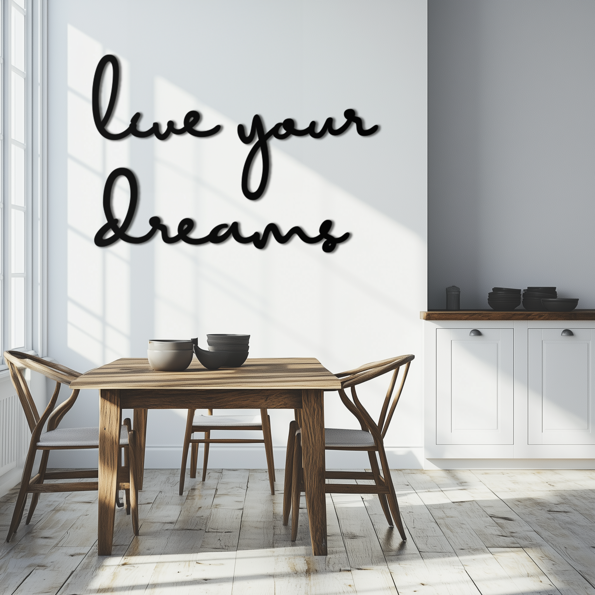 Steel Metal Wall Art Inspirational Script - Live Your Dreams