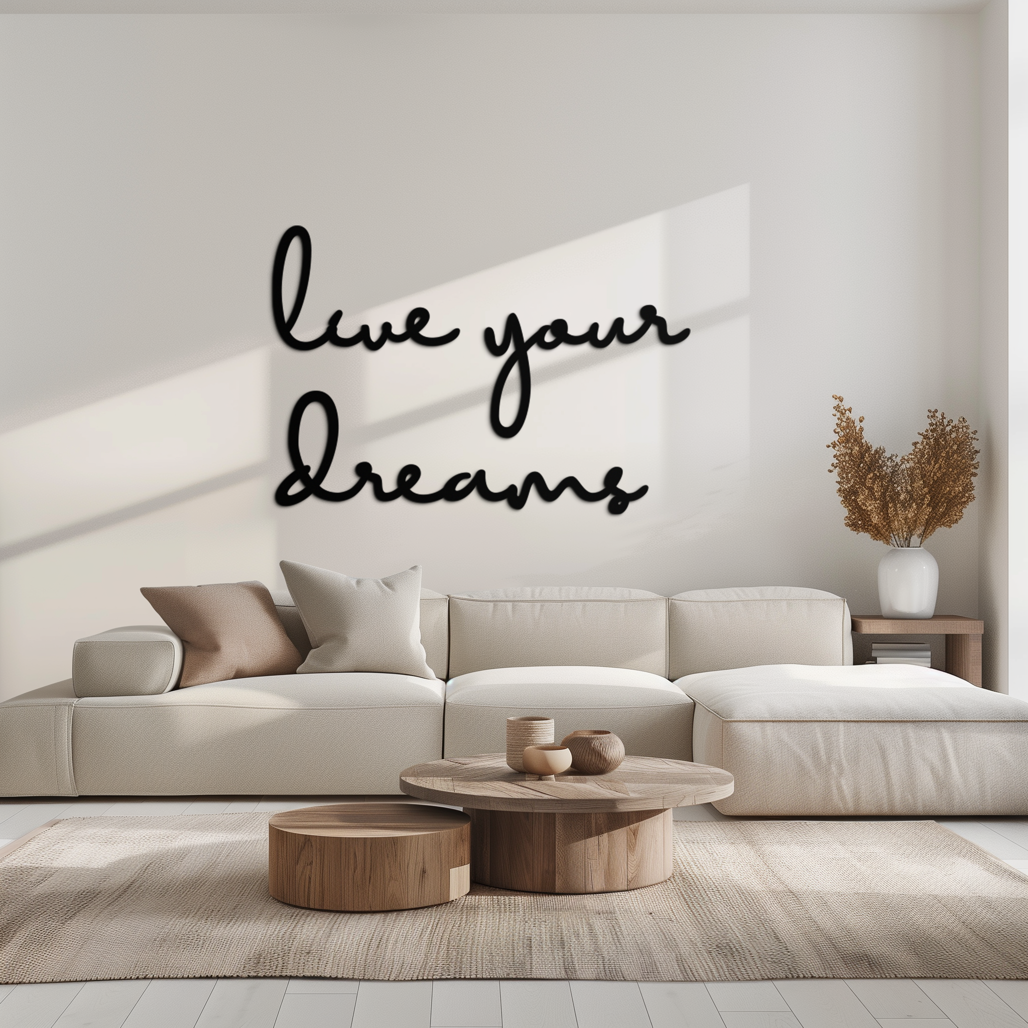 Steel Metal Wall Art Inspirational Script - Live Your Dreams