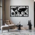 Geometric World Map Steel Wall Art - Modern Minimalist Low Poly Abstract Metal Design