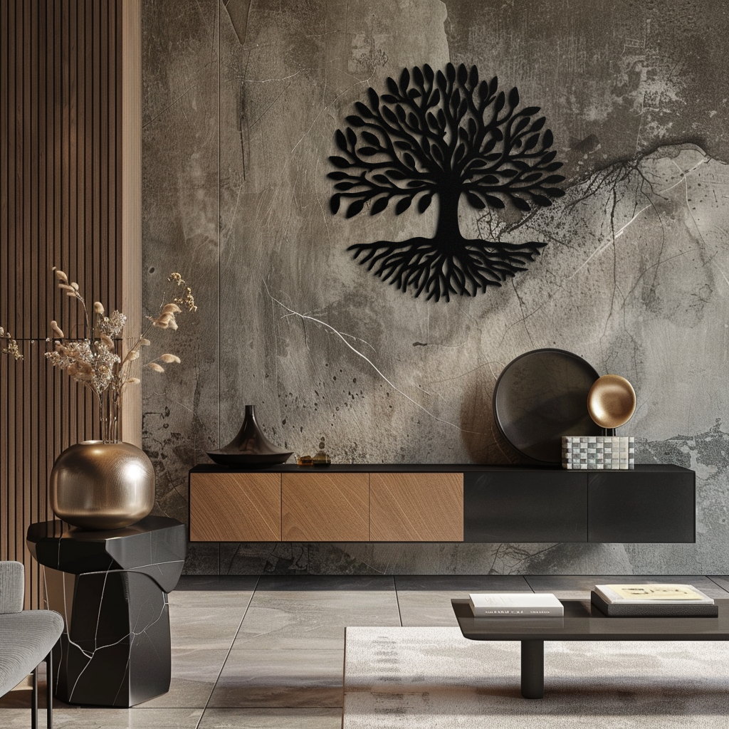 Steel Tree of Life Metal Wall Art - Modern Nature Inspired Decor