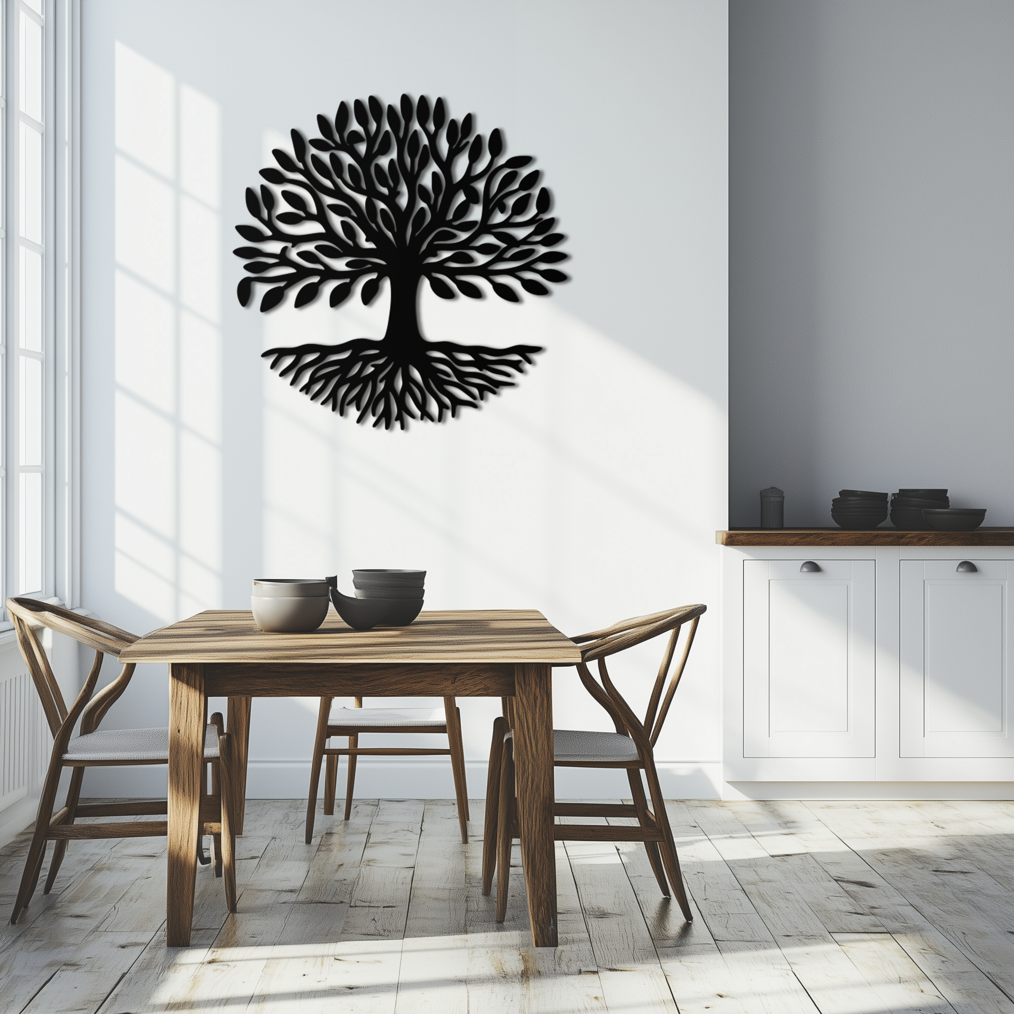 Steel Tree of Life Metal Wall Art - Modern Nature Inspired Decor