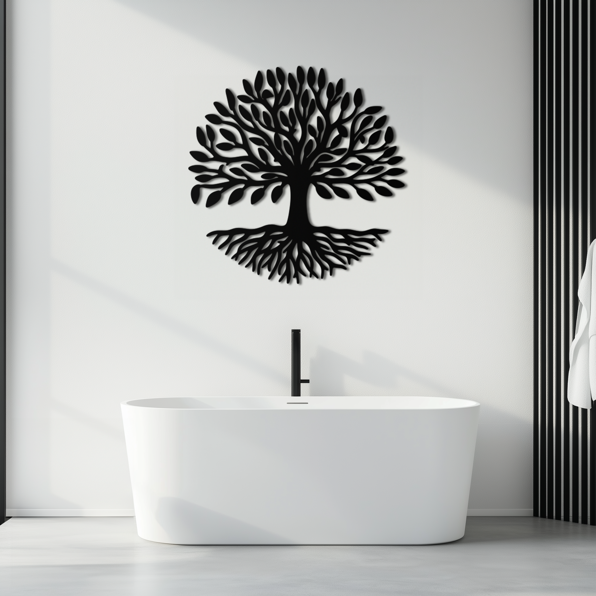 Steel Tree of Life Metal Wall Art - Modern Nature Inspired Decor
