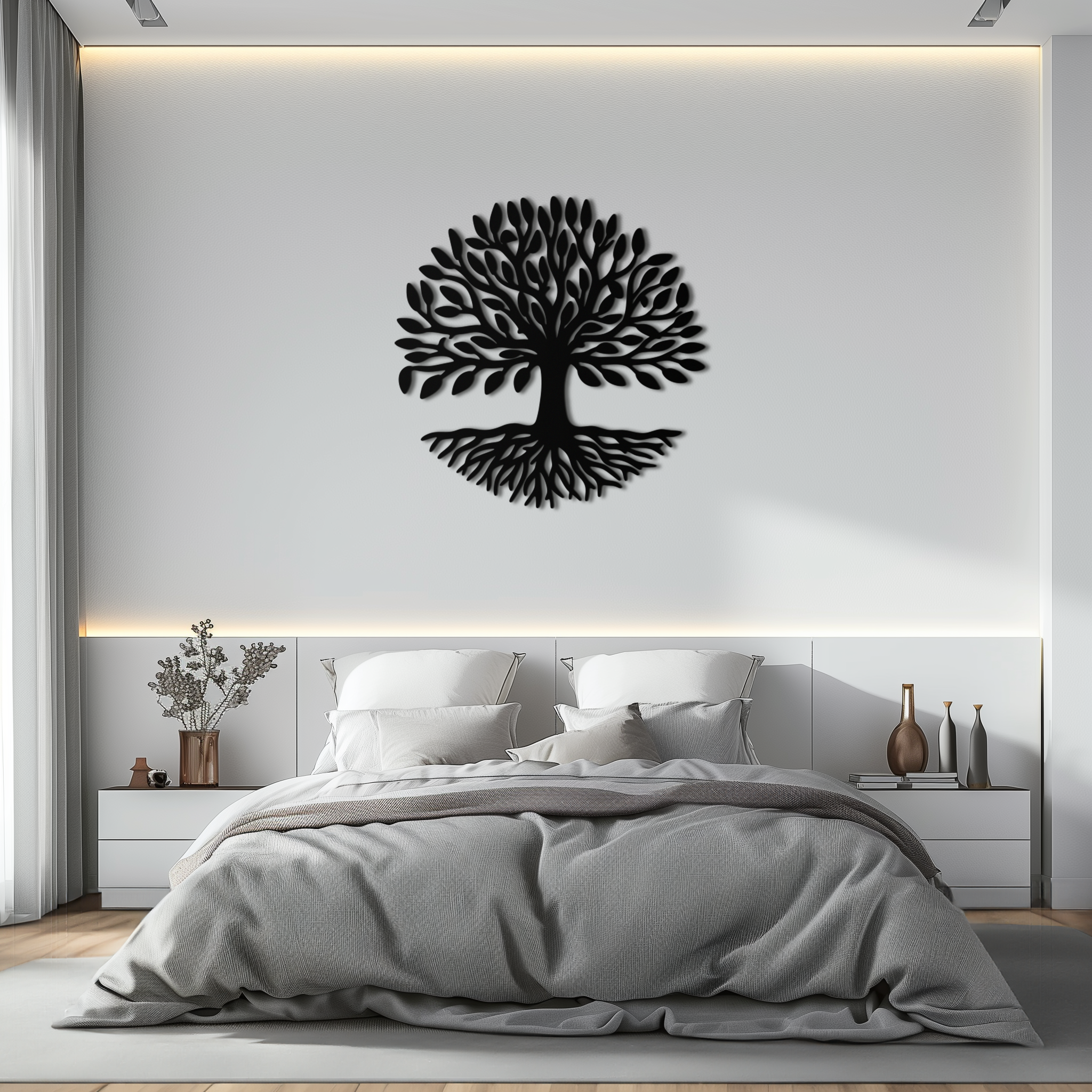 Steel Tree of Life Metal Wall Art - Modern Nature Inspired Decor