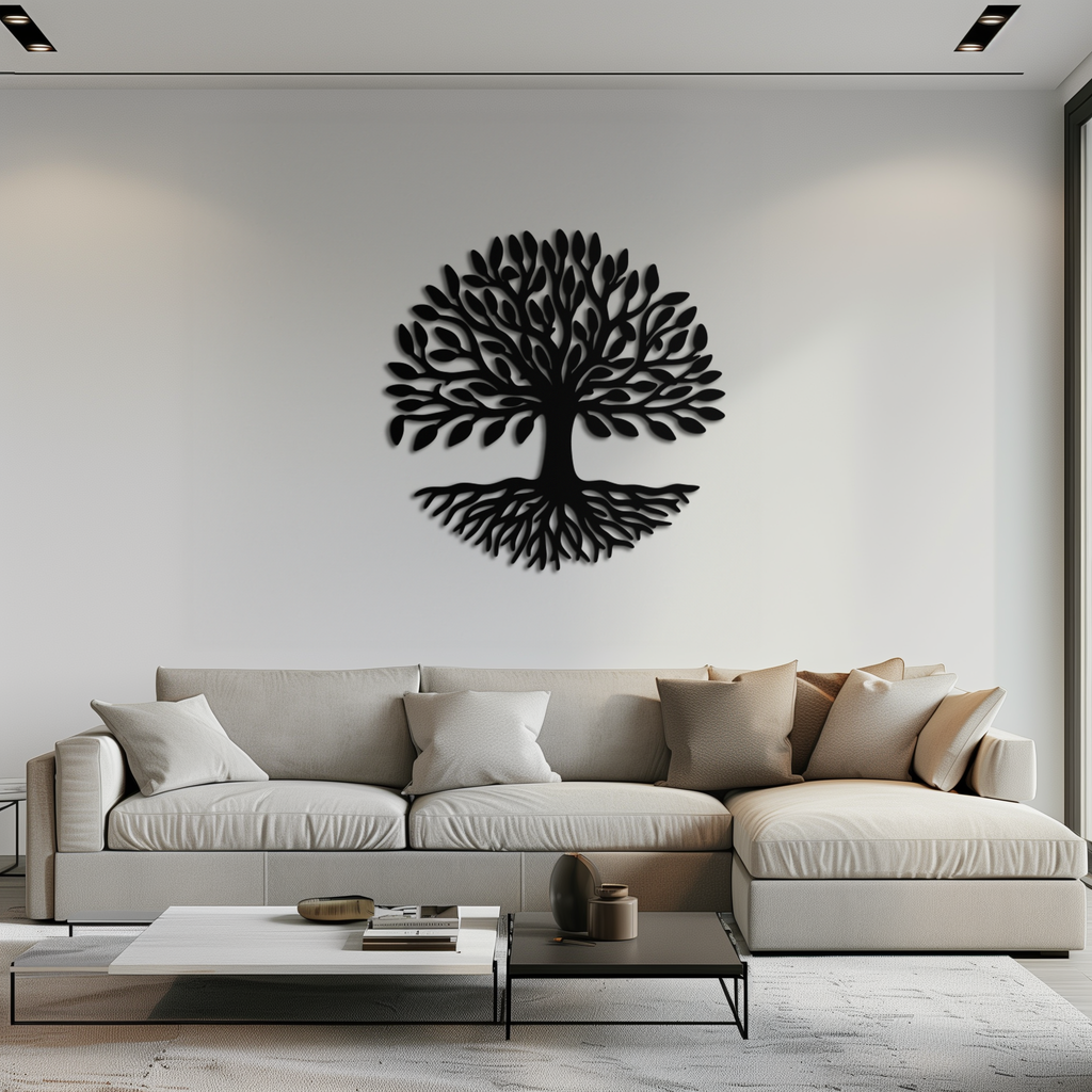 Steel Tree of Life Metal Wall Art - Modern Nature Inspired Decor