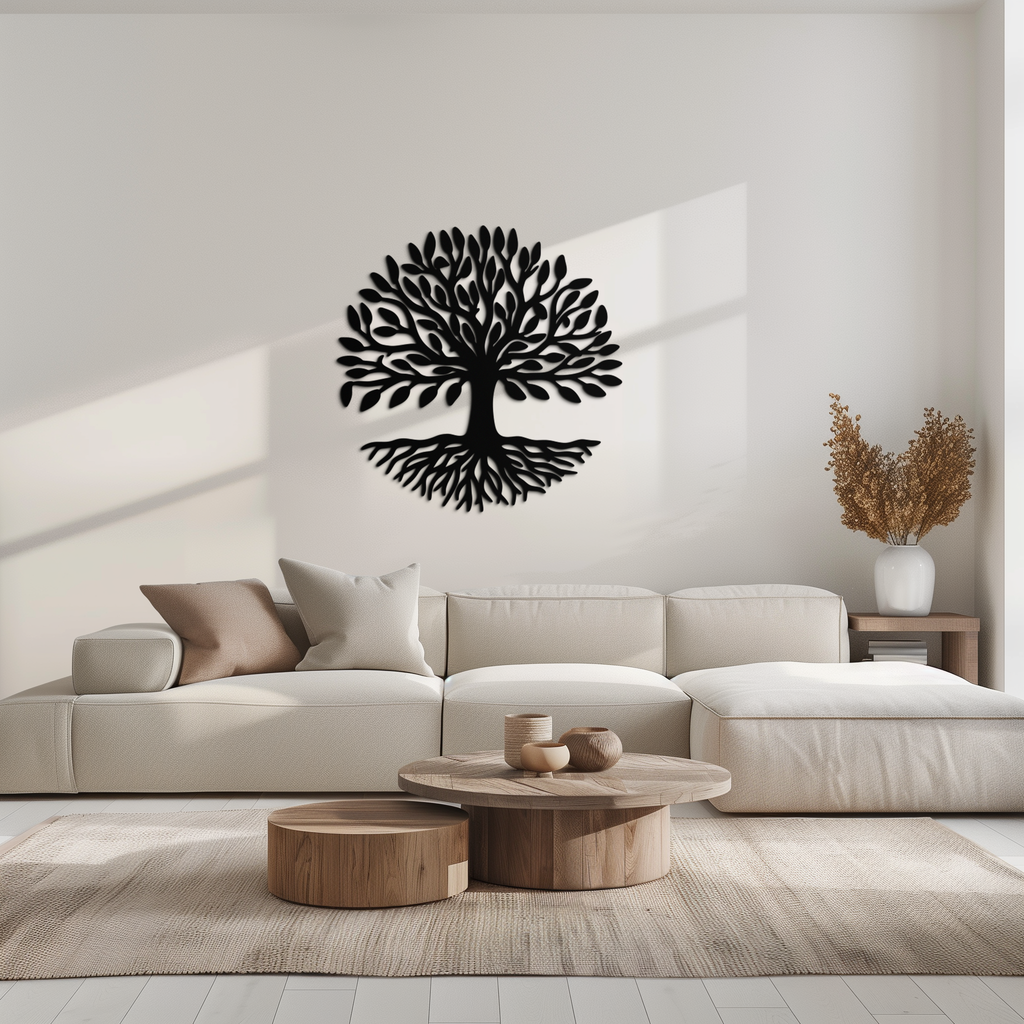 Steel Tree of Life Metal Wall Art - Modern Nature Inspired Decor