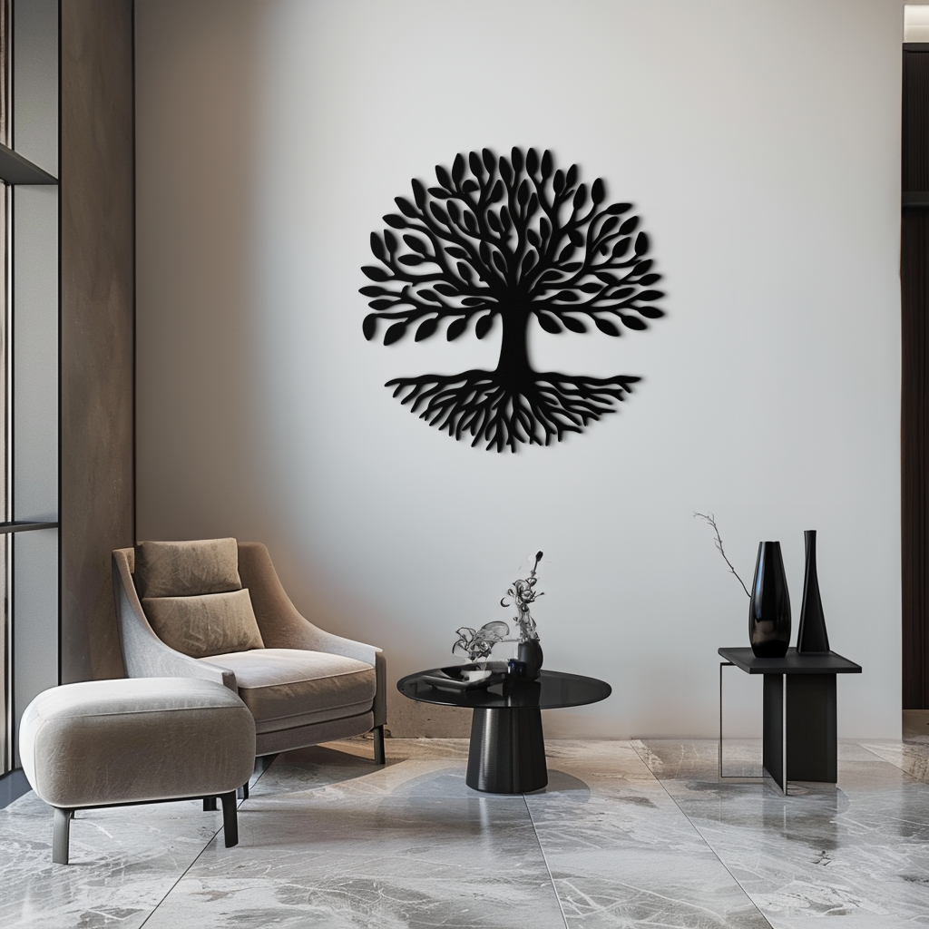 Steel Tree of Life Metal Wall Art - Modern Nature Inspired Decor