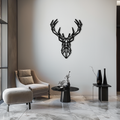 Steel Geometric Deer Head Wall Sculpture - Modern Minimalist Contemporary Style
