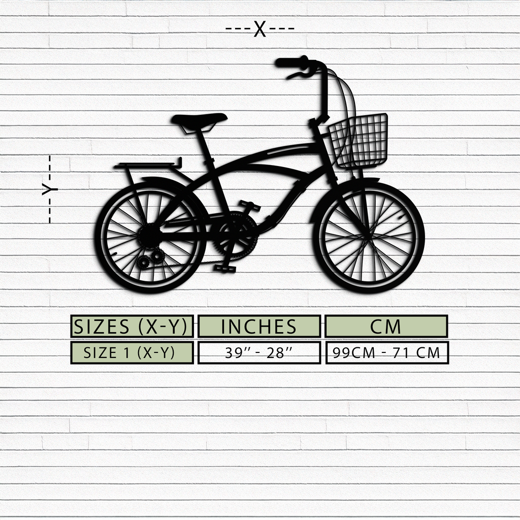 Geometric Bicycle Metal Wall Art - Modern Industrial Steel Powder Coat Finish Decor