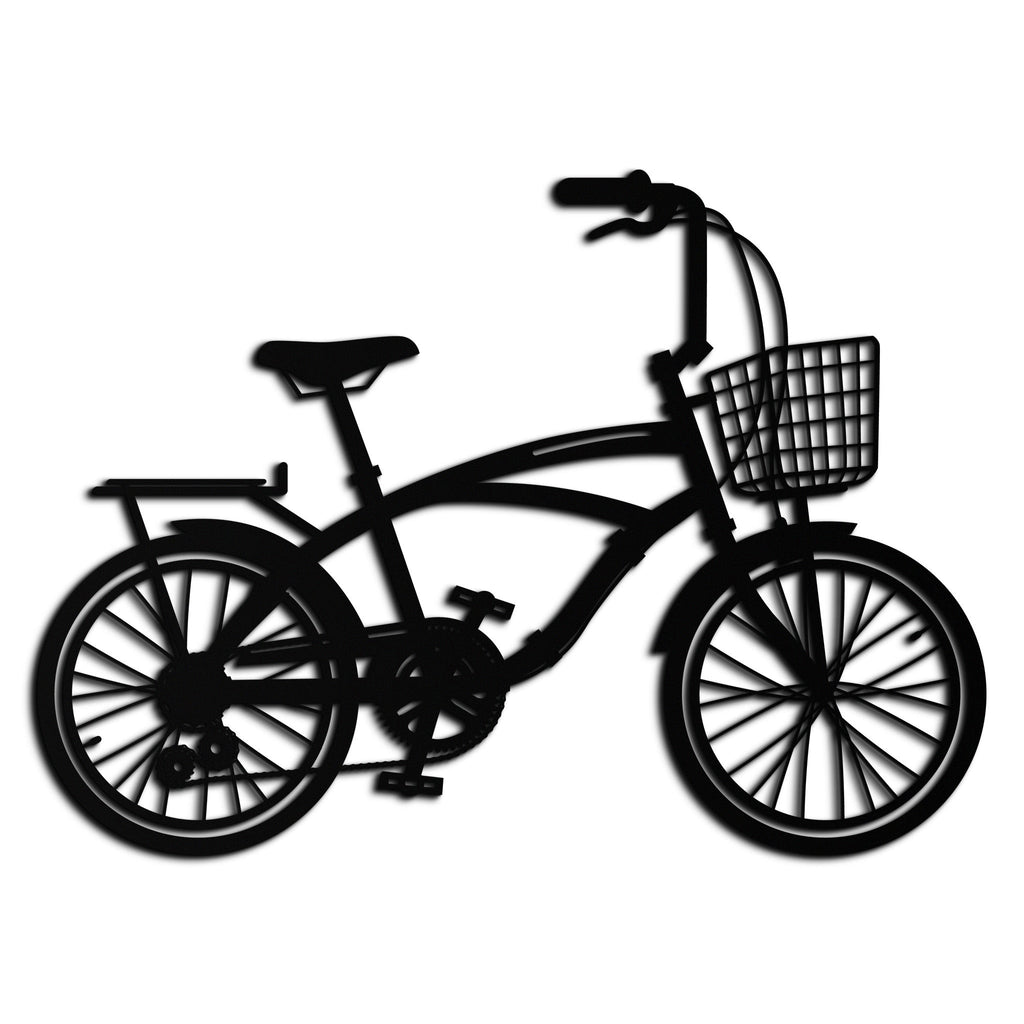 Geometric Bicycle Metal Wall Art - Modern Industrial Steel Powder Coat Finish Decor