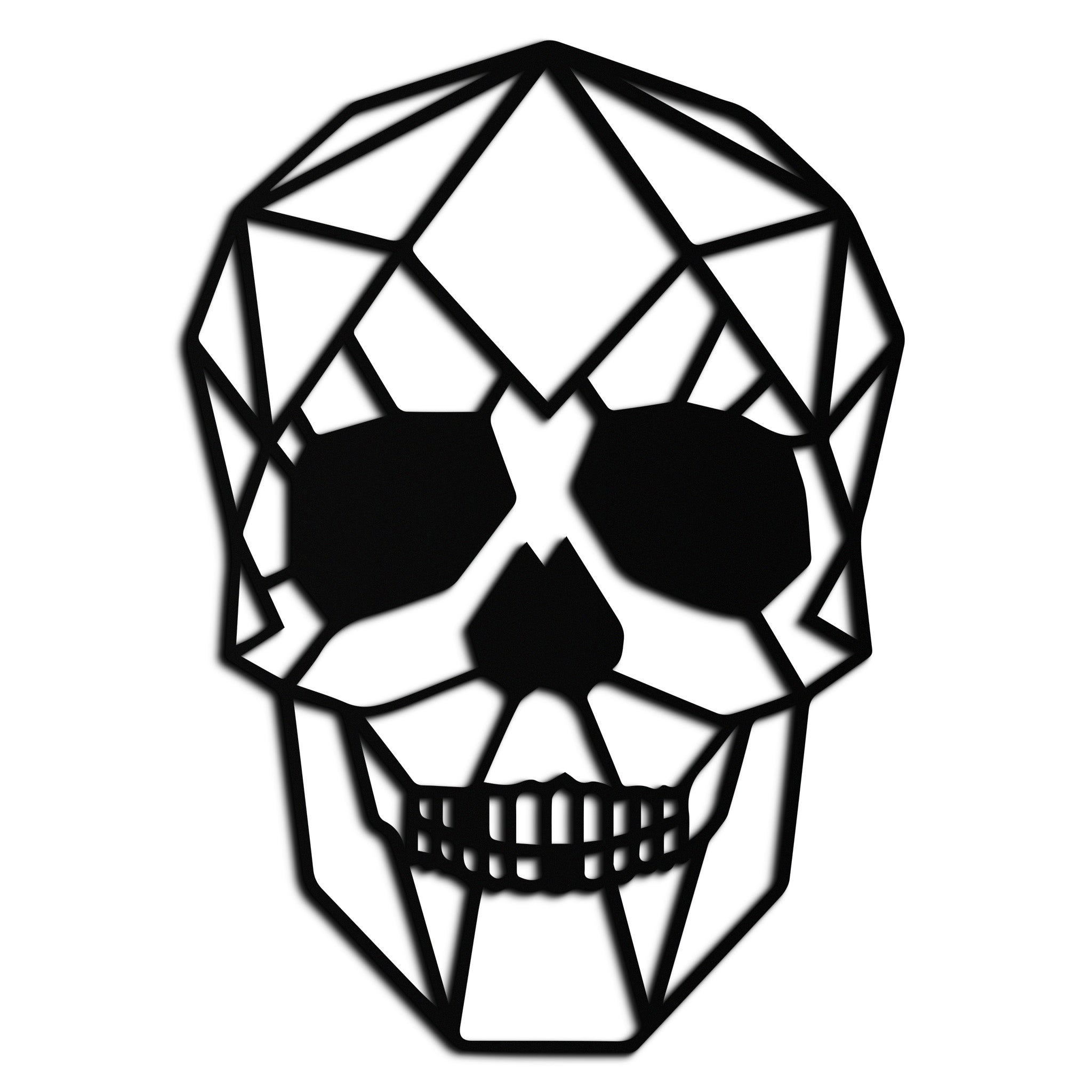 Steel Geometric Skull Wall Art - Modern Industrial Contemporary Home Style Decor