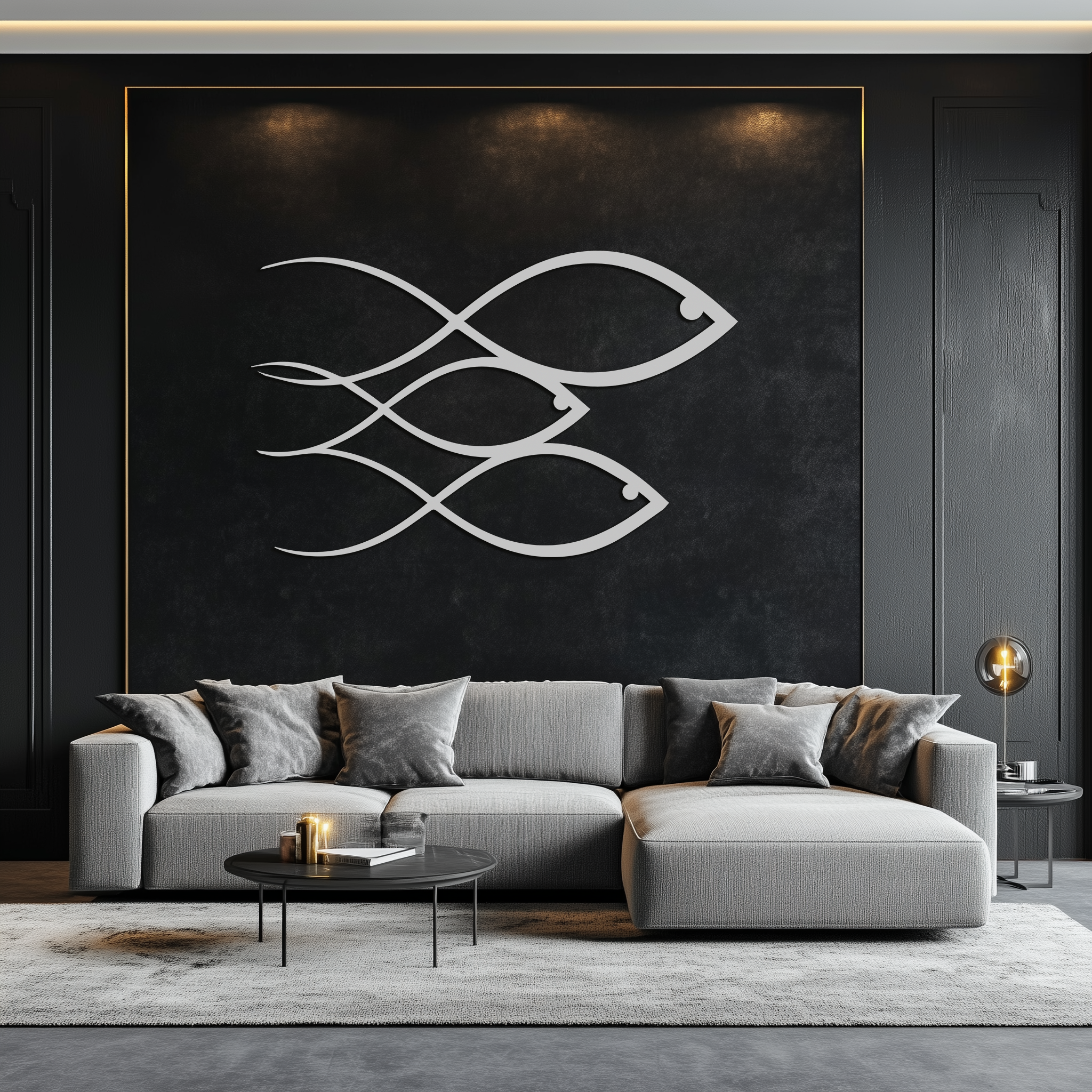Minimalist Metal Fish Wall Art Modern Coastal Accent Sculpture