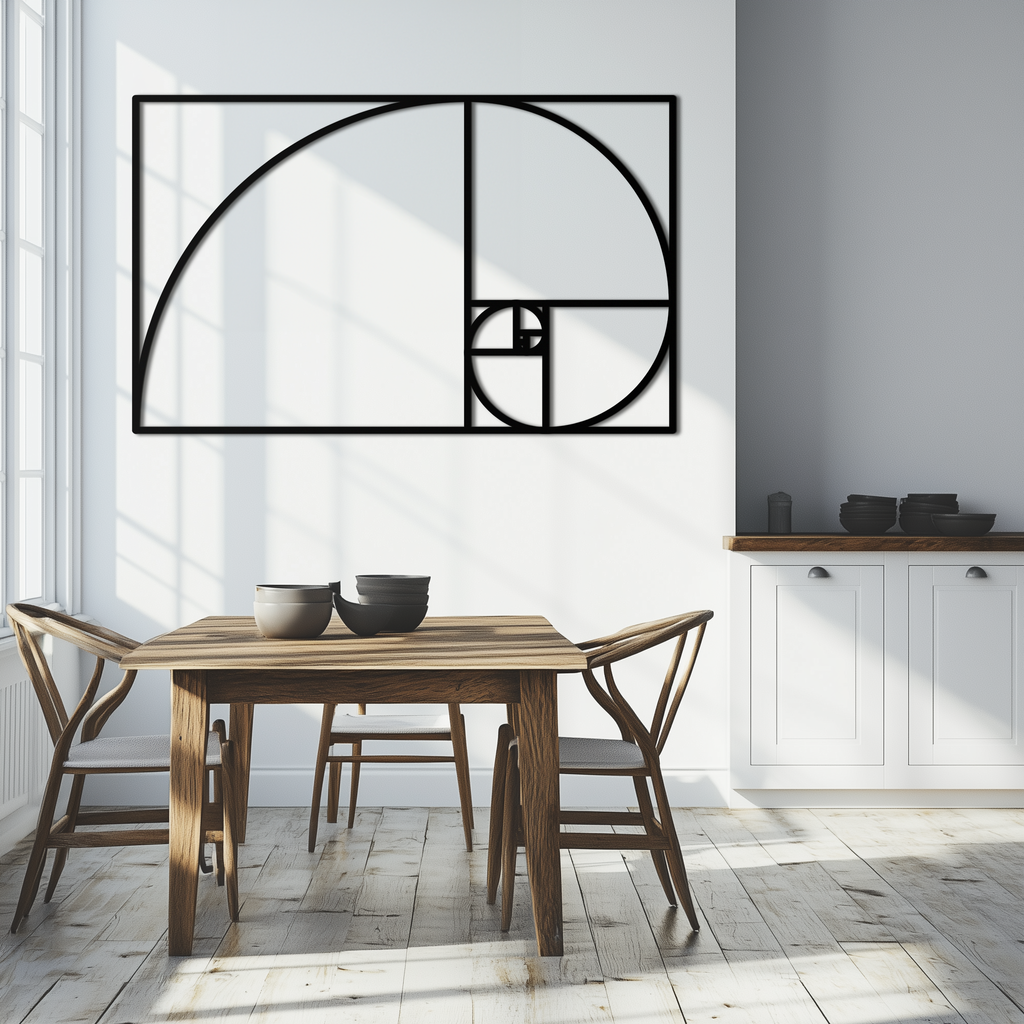 Metal Wall Art - Golden Ratio Spiral Geometric Modern Design