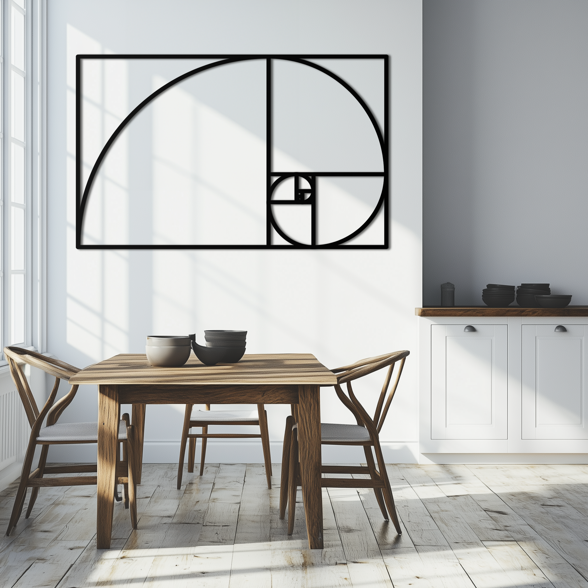 Metal Wall Art - Golden Ratio Spiral Geometric Modern Design