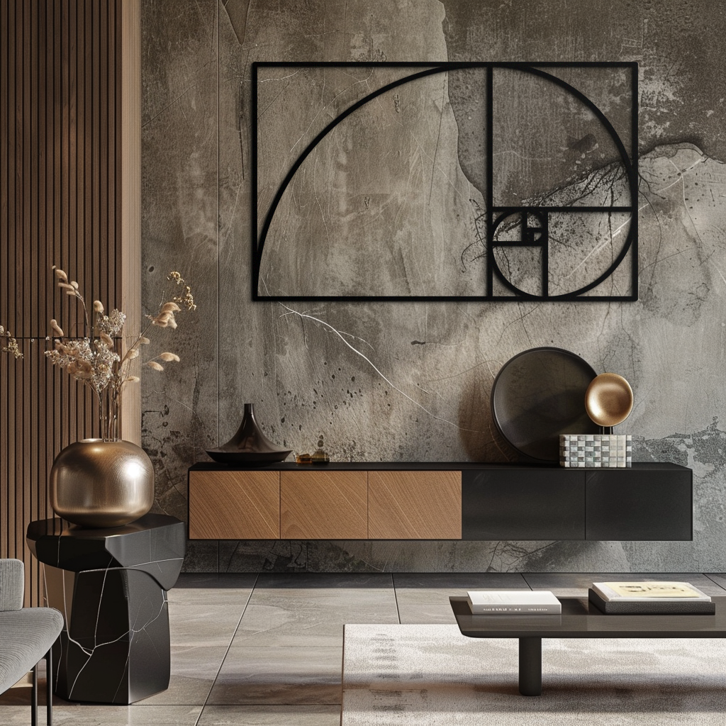 Metal Wall Art - Golden Ratio Spiral Geometric Modern Design