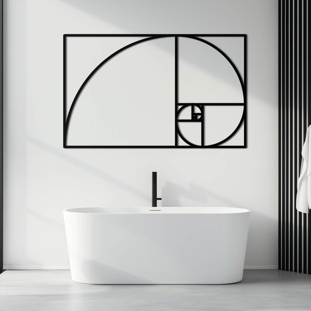 Metal Wall Art - Golden Ratio Spiral Geometric Modern Design