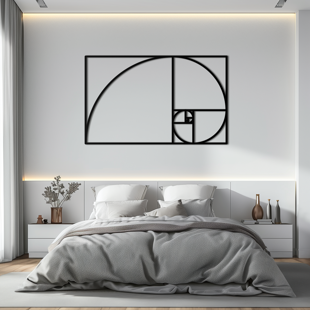 Metal Wall Art - Golden Ratio Spiral Geometric Modern Design