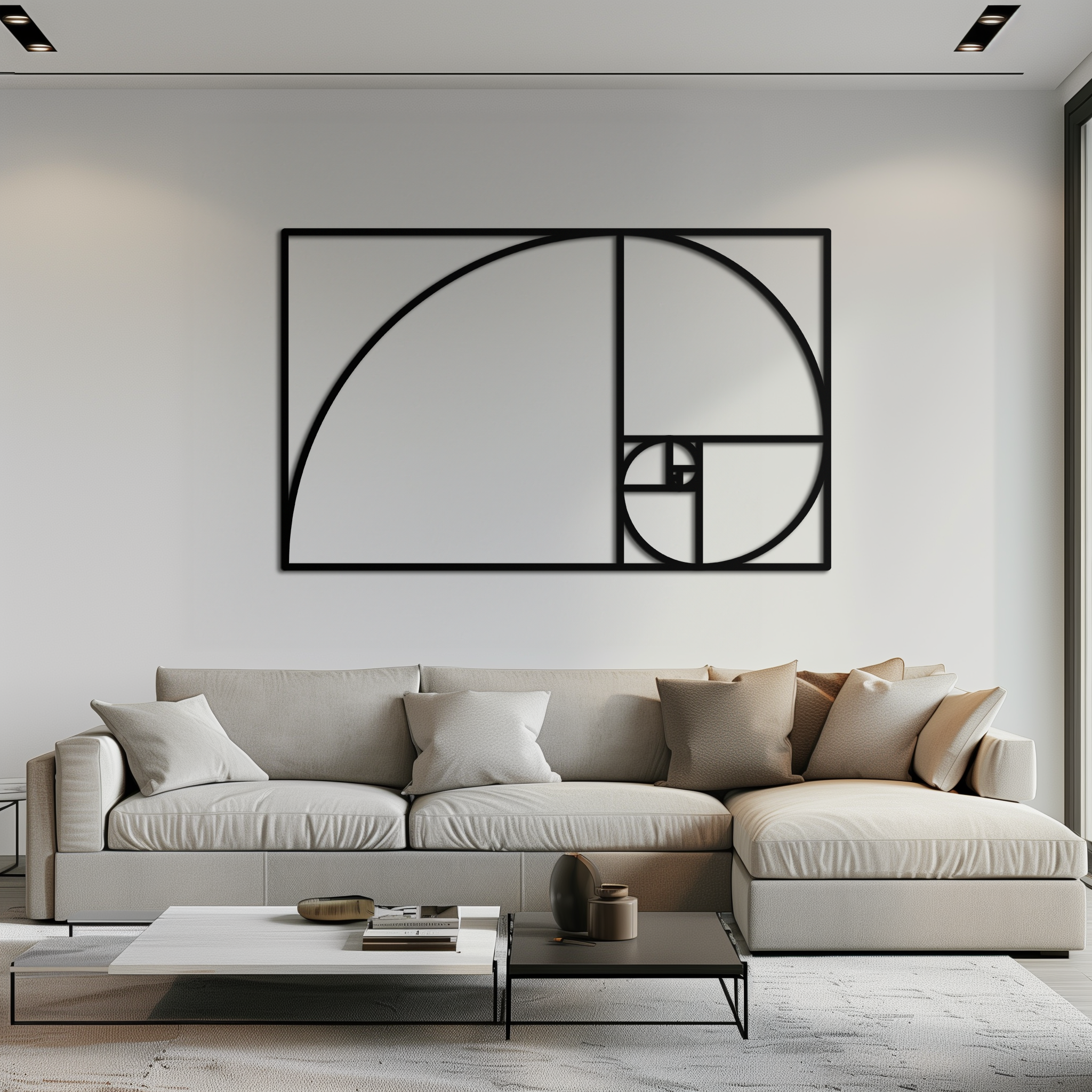 Metal Wall Art - Golden Ratio Spiral Geometric Modern Design