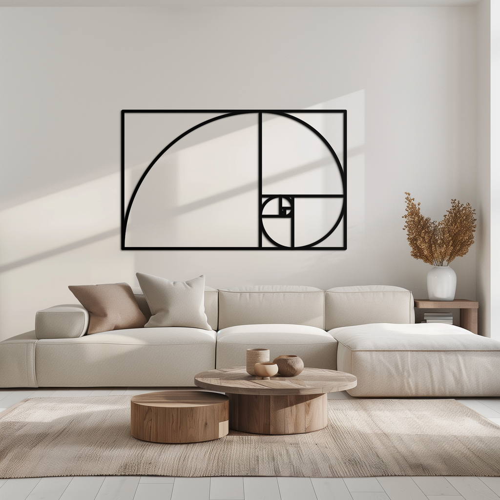 Metal Wall Art - Golden Ratio Spiral Geometric Modern Design