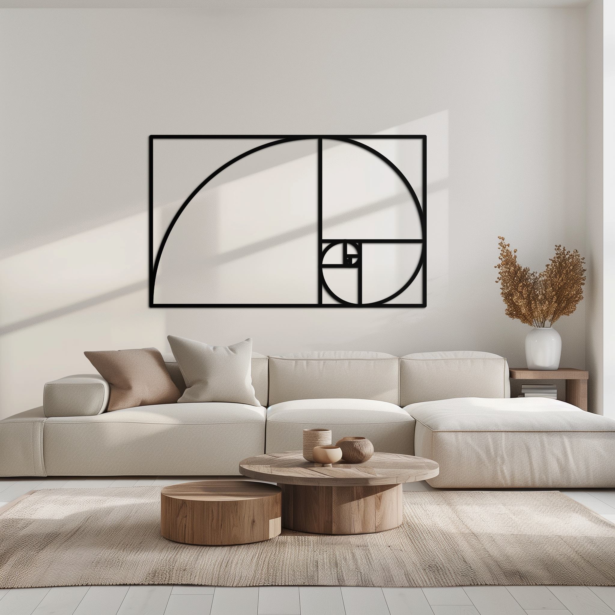 Metal Wall Art - Golden Ratio Spiral Geometric Modern Design