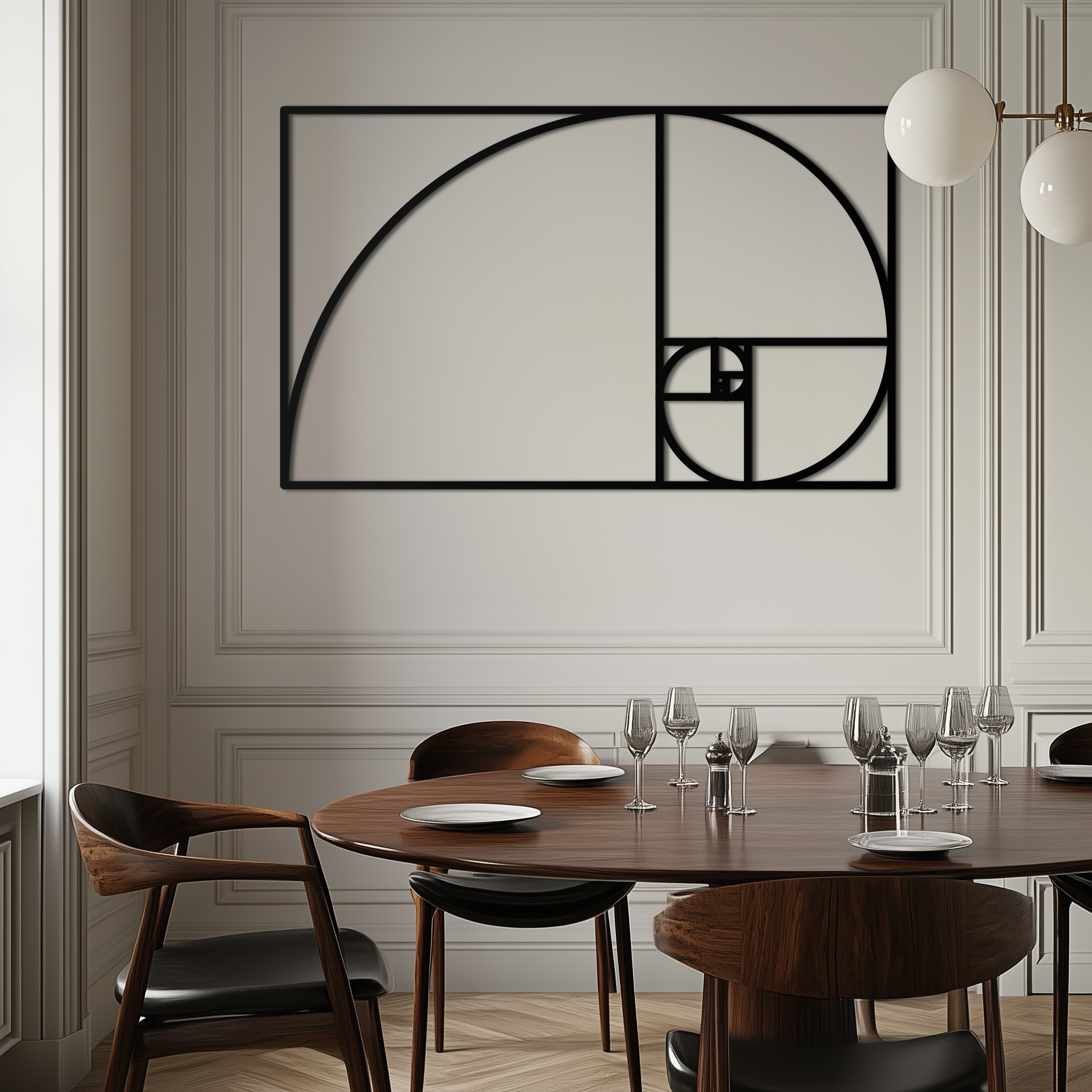 Metal Wall Art - Golden Ratio Spiral Geometric Modern Design
