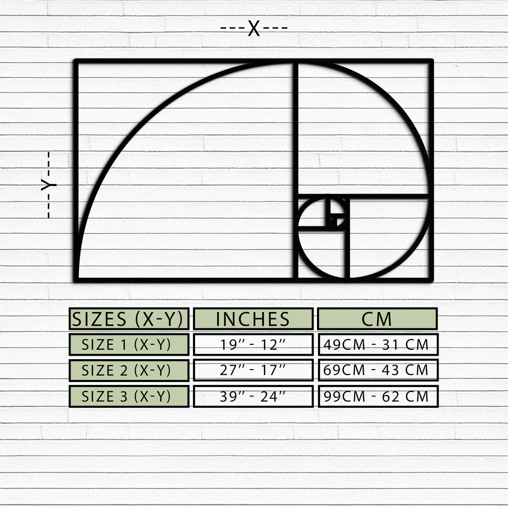 Metal Wall Art - Golden Ratio Spiral Geometric Modern Design