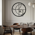 Golden Circular Metal Wall Art - Fibonacci Spiral Geometric Design