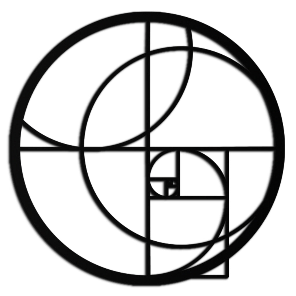 Golden Circular Metal Wall Art - Fibonacci Spiral Geometric Design