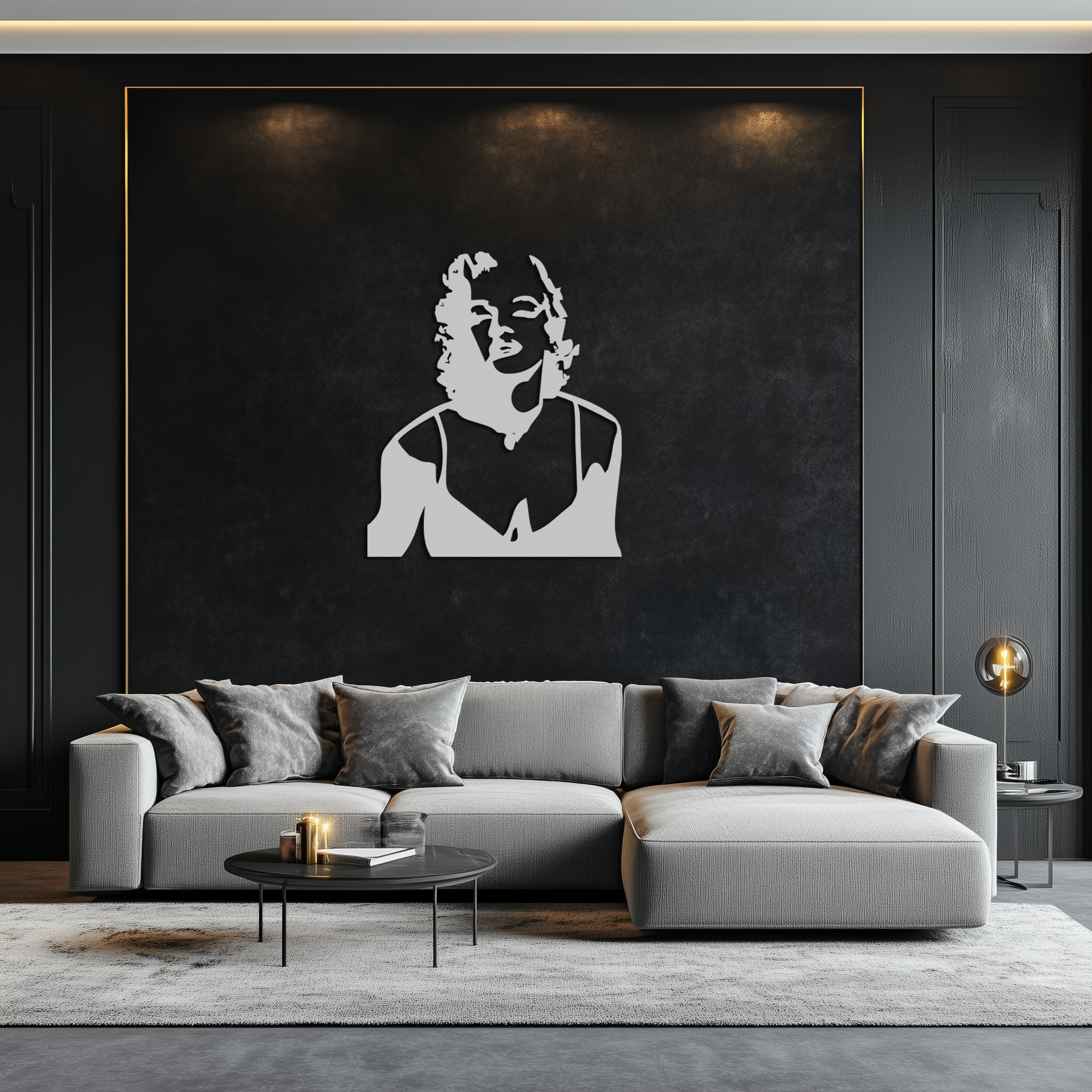 Steel Geometric Silhouette Wall Art Marilyn Monroe Modern Vintage Industrial Decor